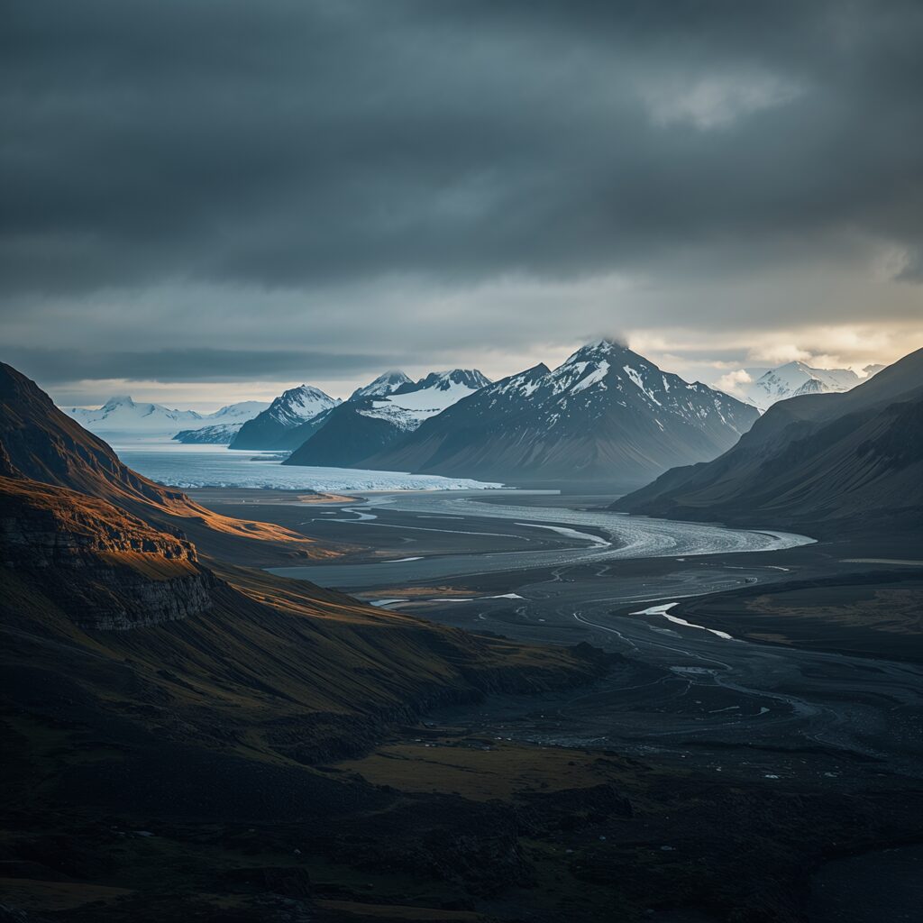 Most expensive states to live in, remote Alaska valley with winding river snow capped mountains and dramatic clouds