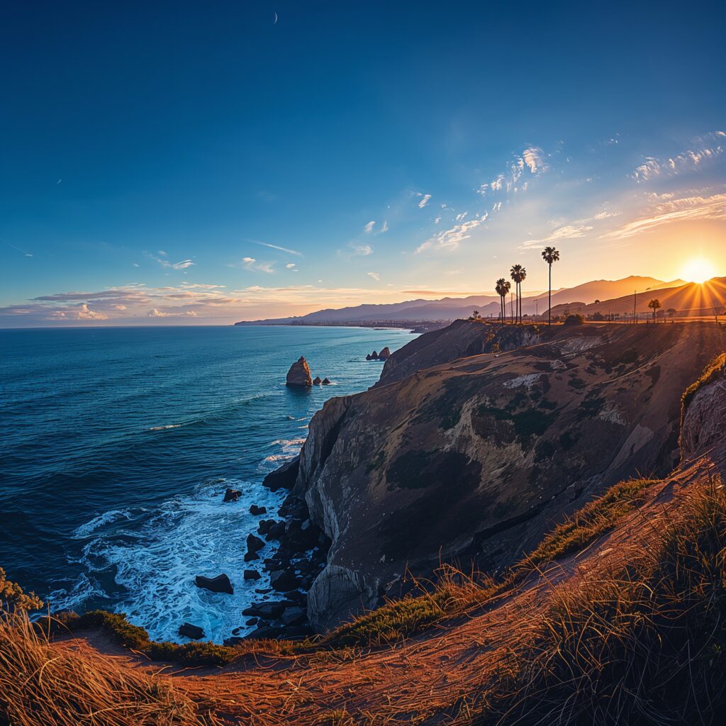 Most expensive states to live in, dramatic California coastline with cliffs ocean waves and sunset
